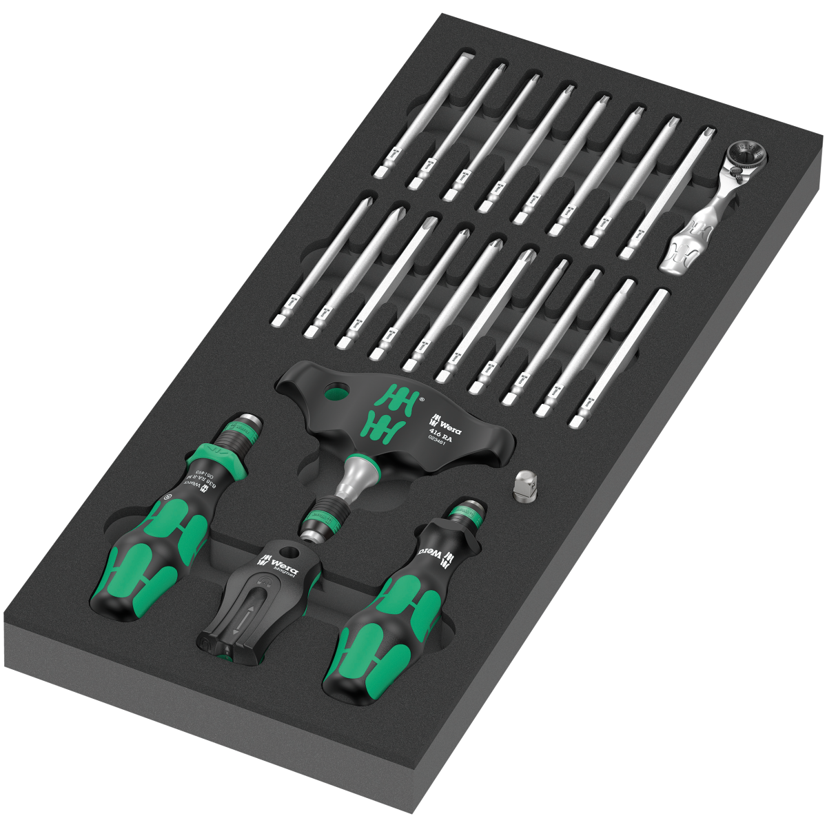 CONJUNTO CHAVE CATRACA 24 PEÇAS KRAFTFORM KOMPAKT 9752 INSERTO DE ESPUMA 1 - WERA - WERA