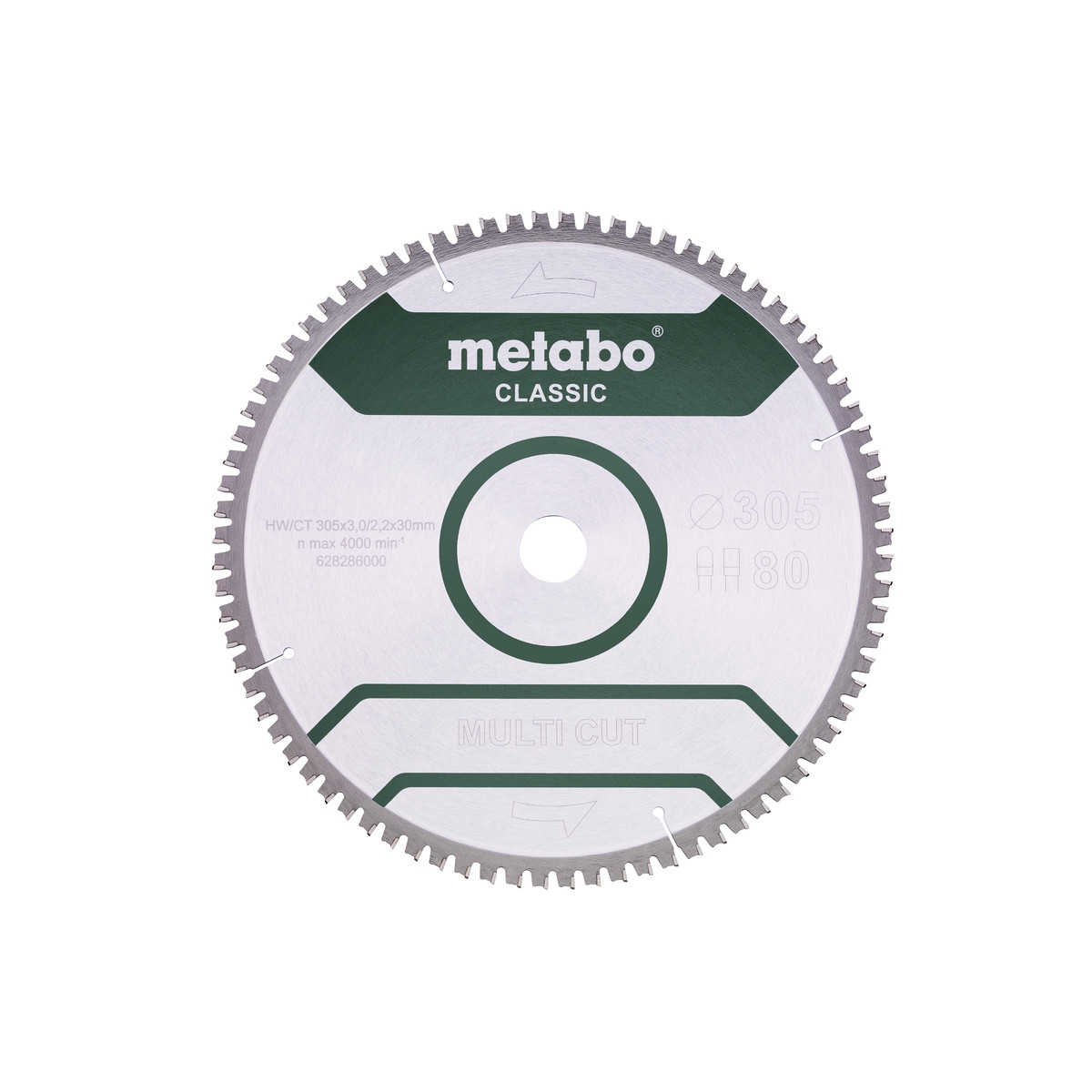 LÂMINA DE SERRA "MULTI CUT - CLASSIC", 305X30 Z80 FZ/TZ 5°NEG
