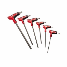 Conjunto de 6 chaves sextavadas angulares com perfis especiais X-Grip e punho bimaterial