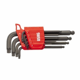 Conjunto de 9 chaves sextavadas angulares com perfis especiais